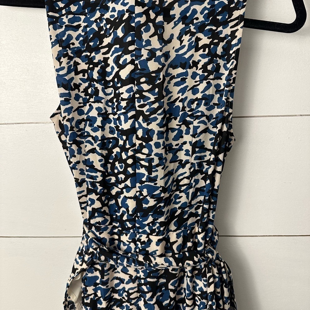 LEITH blue-black maxi length wrap sleeveless dress. MED - Picture 6 of 9